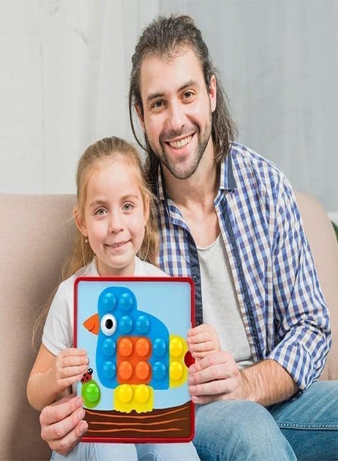 Slipps Button Art Toys for Toddlers 3-5 Years Old,Educational Color Matching Mosaic Pegboard & Fine Motor Skills Game,Early Preschool Learning Crafts Activity for Boys & Girls (Ladybug) - Image 2